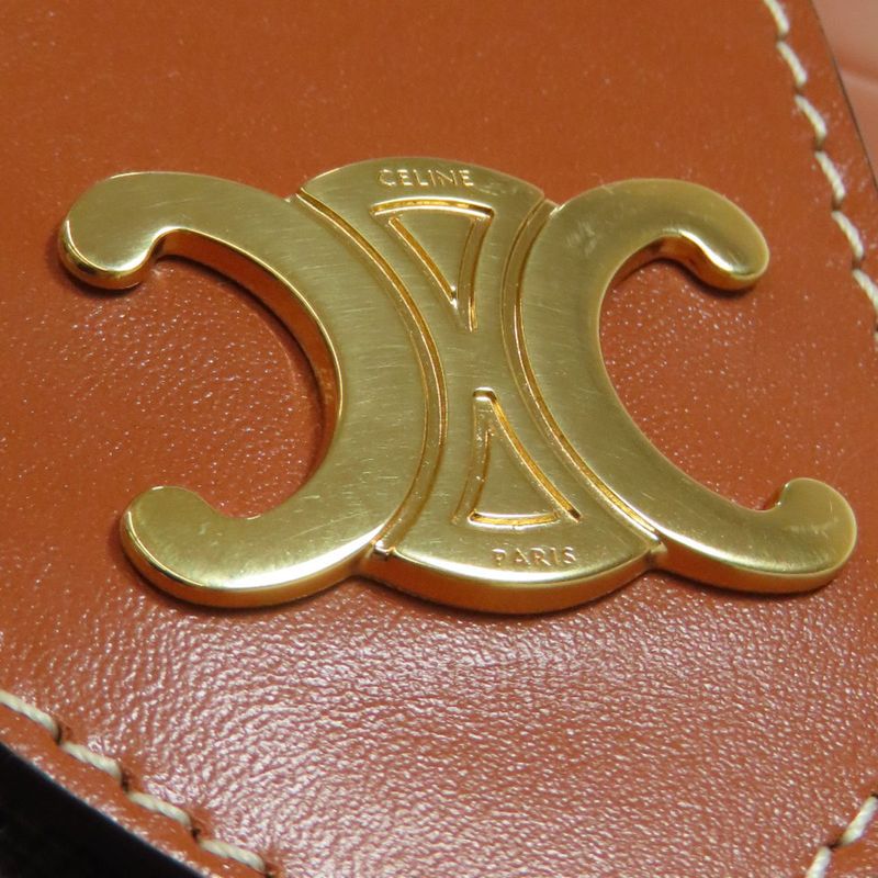 Celine Tambour Triomphe Shoulder Bag PVC Calf Women