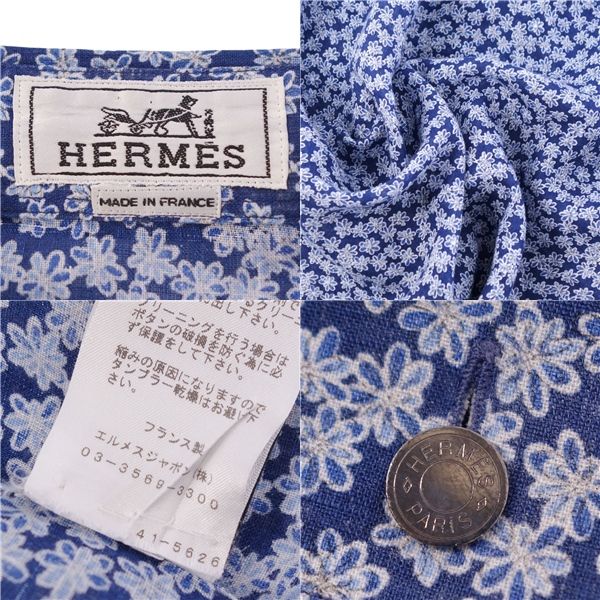 Hermes Shirt Long Sleeves Long Sleeves All Over Linen Top