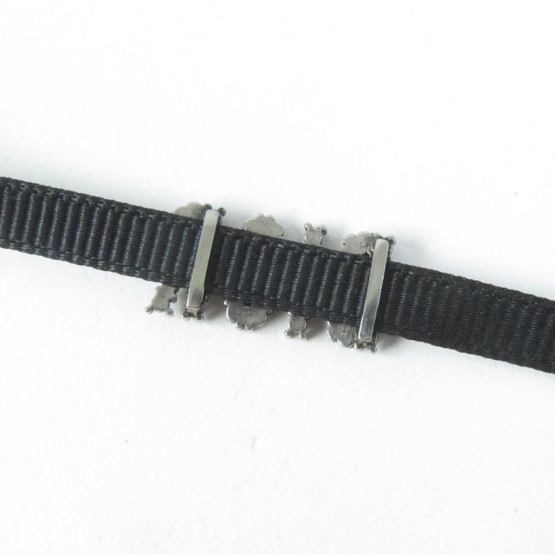 Christian DIOR Logo Choker With Rhinestones Black Multicolor Storage With Bag