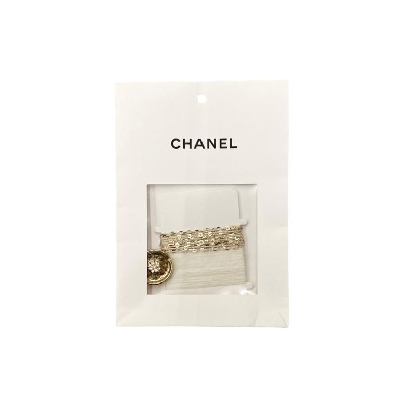 Chanel Knit Cardigan P75778k 10873 Nr135 23b White Gold 40 Size Chanel