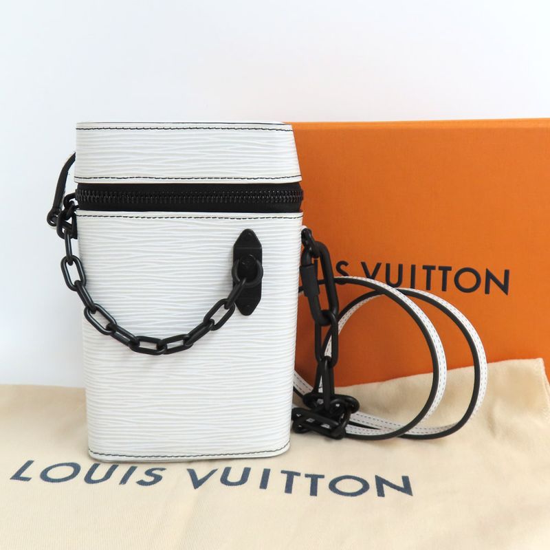 Louis Vuitton Phone Box M68791 Epi Bron White Shoulder Bag Black