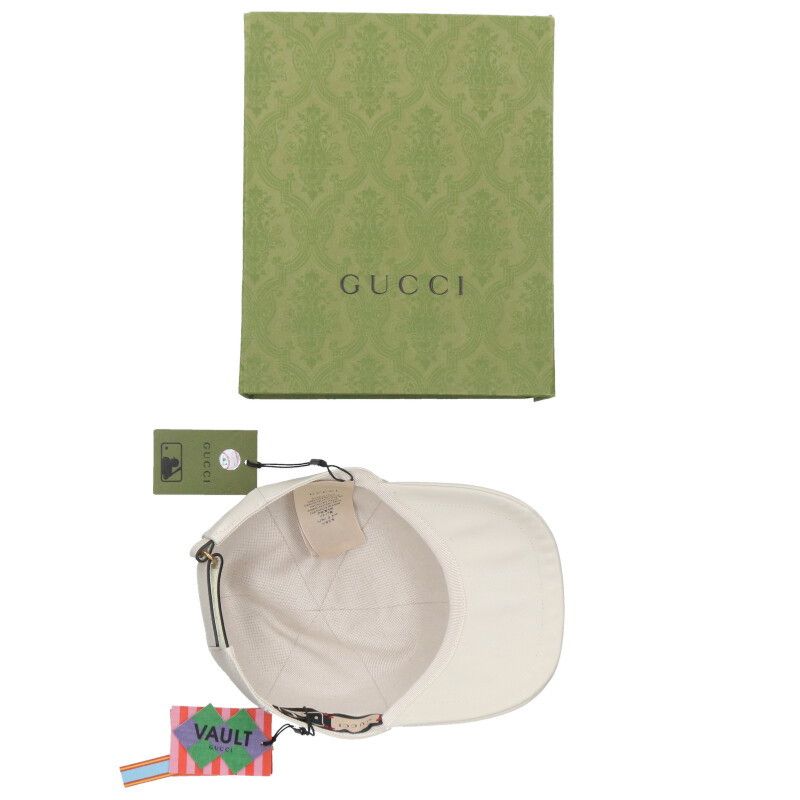 Gucci 713786 4haq9 MLB Embroidery Leather Baseball Cap Men's M 58cm (22.83in)