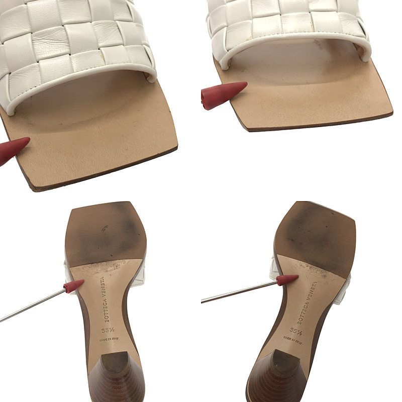 Bottega Veneta Intrecciato Square Toe Leather Sandals