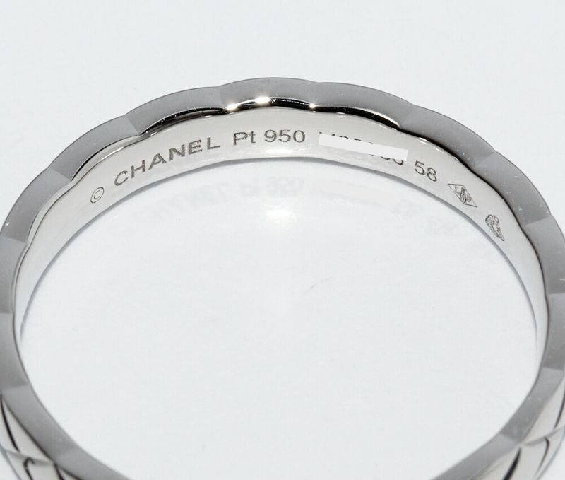 Chanel Ring Pt950 Coco Cush Ring Medium Model J11116