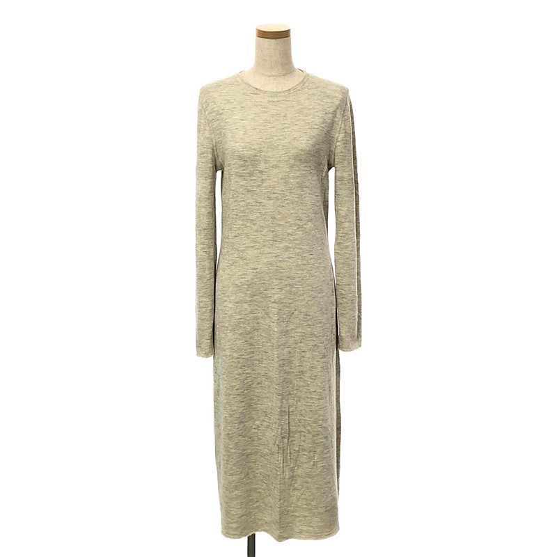 Celine - Cashmere Silk Grafted Knit Dress - M - Heather Grey - Women's