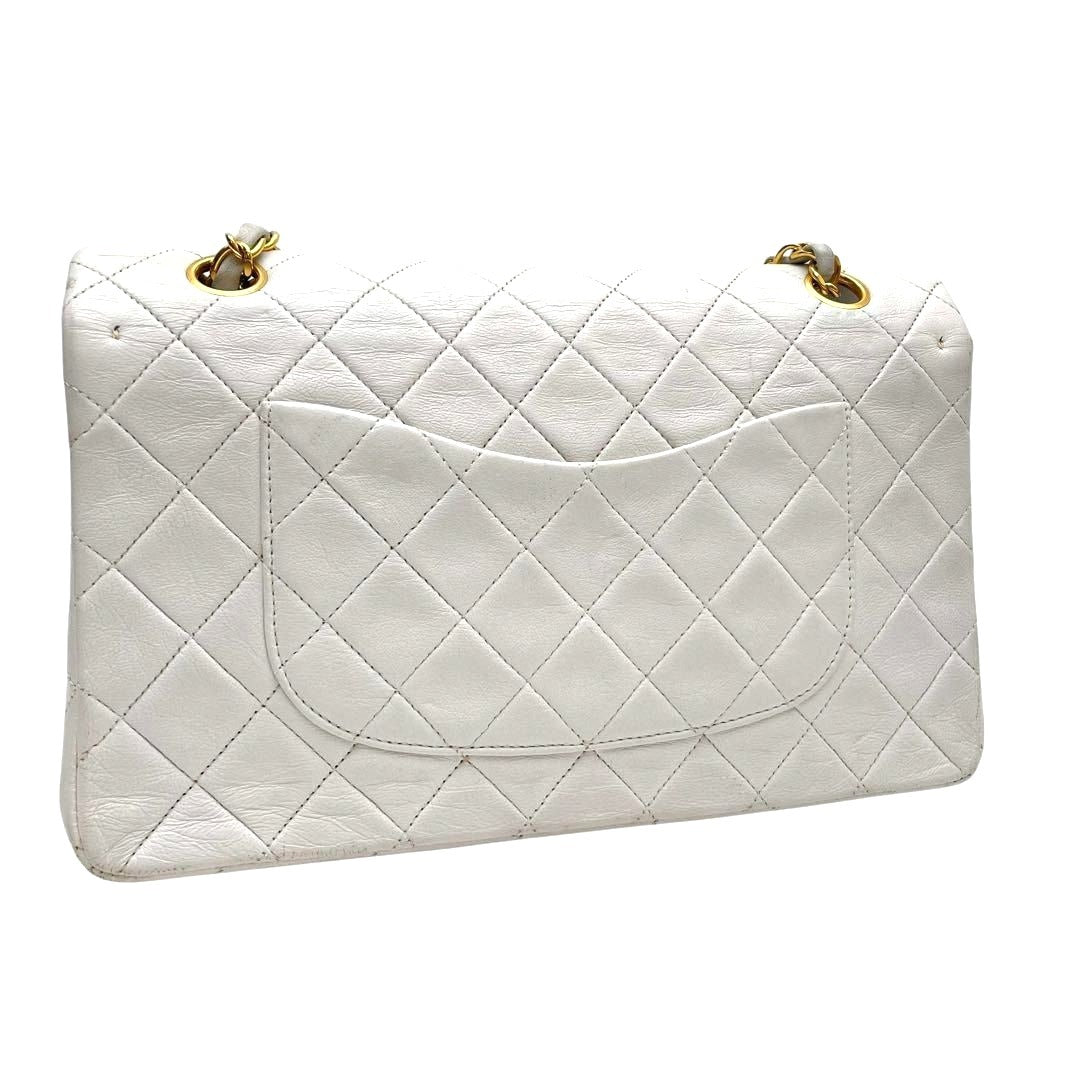 CHANEL 24K Vintage Classic Double Flap Bag Quilted Lambskin Chain Tote