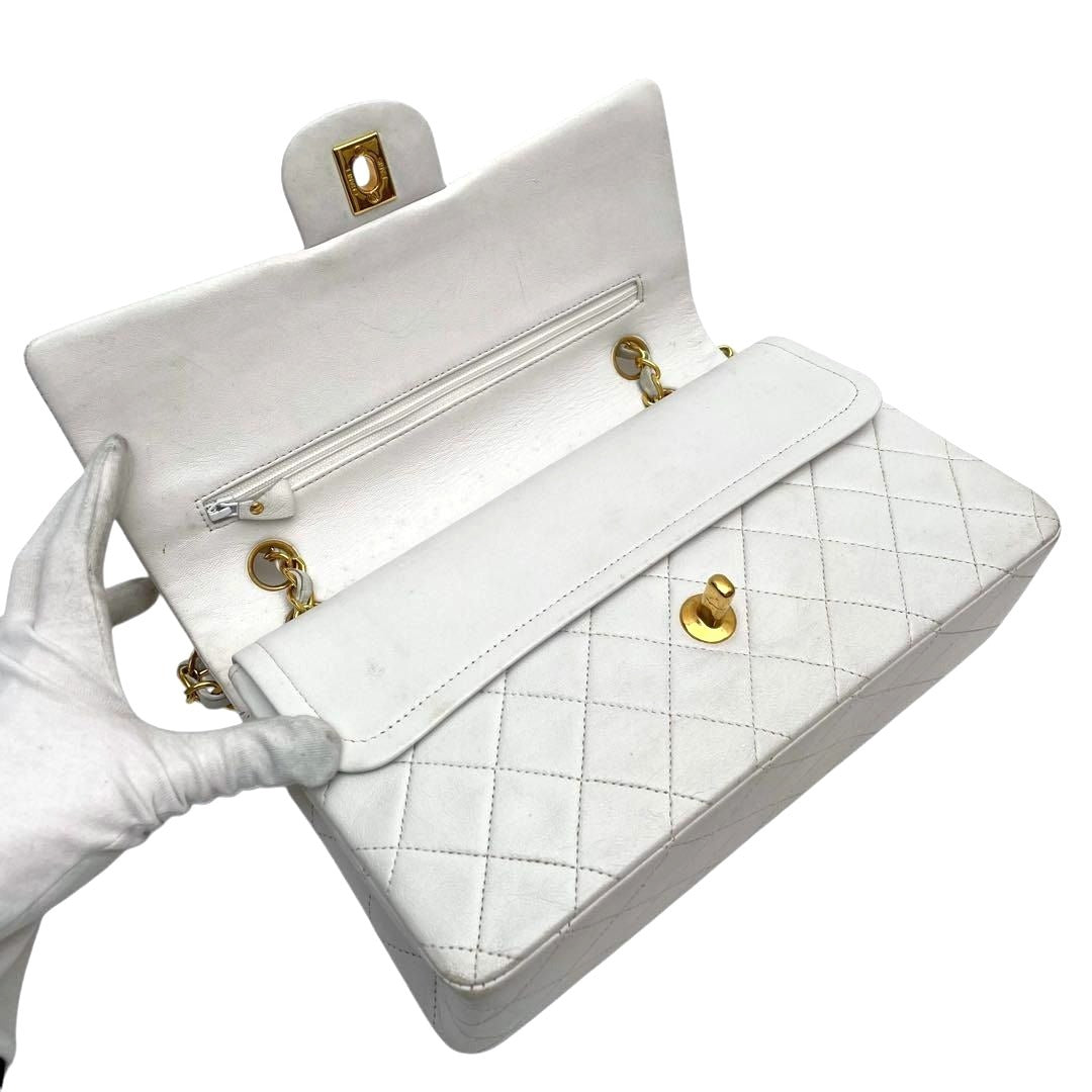CHANEL 24K Vintage Classic Double Flap Bag Quilted Lambskin Chain Tote