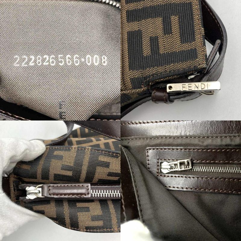 Fendi 222825566 Zucca Shoulder Bag Mamma Bucket Canvas Brown Women