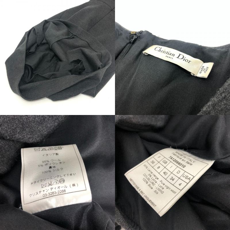 Christian DIOR Dress 7a12066010 Wool Gray