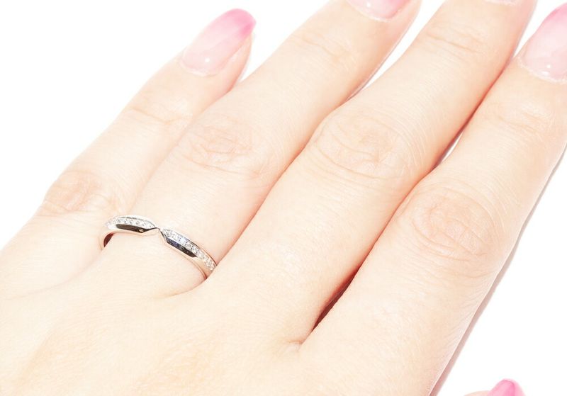 Tiffany & Co Ring Pt950 Diamond Nesting Narrow Band Ring Full Circle