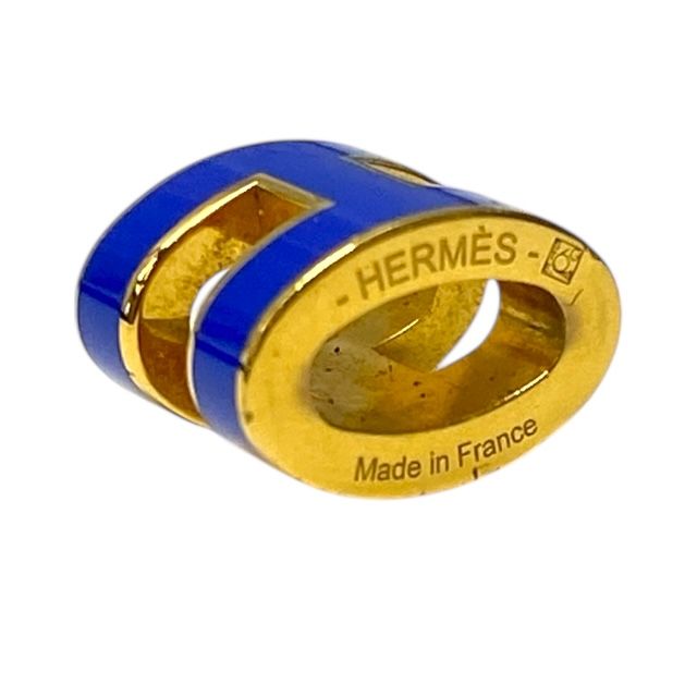 Hermes Mini Pop Ash H Necklace Pendant Top Charm H Logo Gold Blue Hermes Ladies