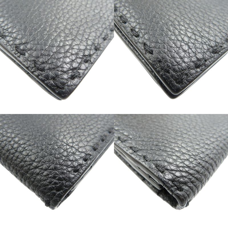 Fendi Selleria 7m0186 Calf Silver Hardware Black Bifold Long Wallet 1380 Fendi