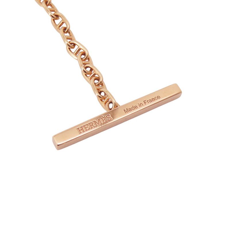 Hermes Bracelet Chaine D'ancre Verso 18K Pink Gold White Ceramic