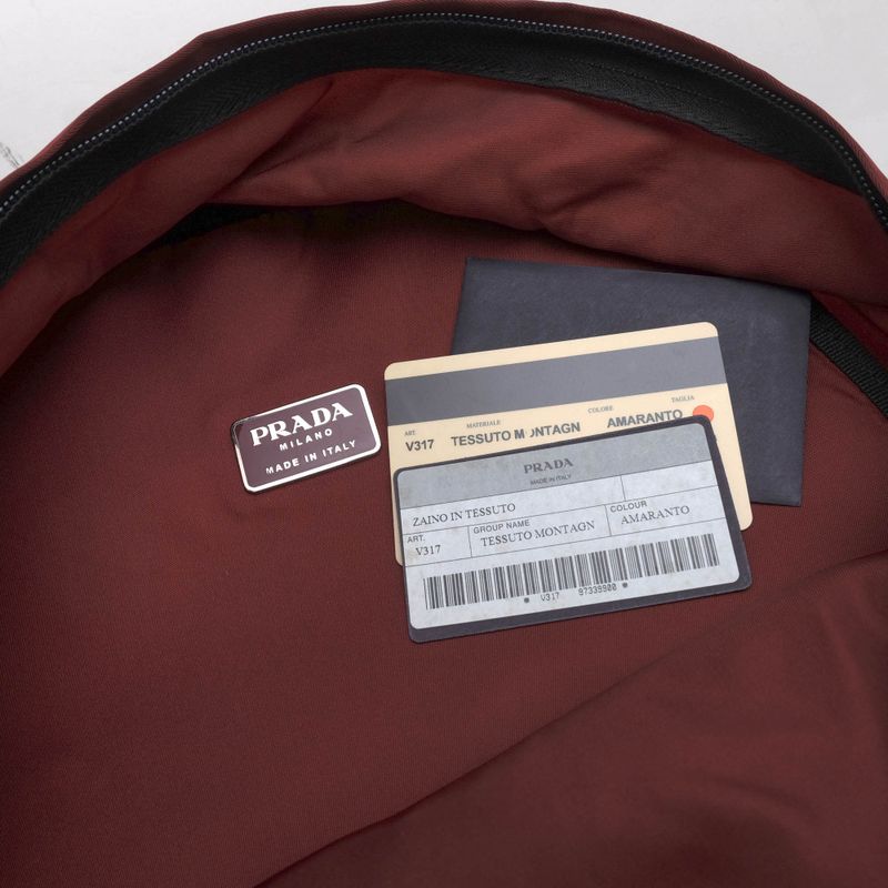 Prada Backpack Bag Backpack Men Nylon Red Brown Red Brown V317 Zaino in Tessuto