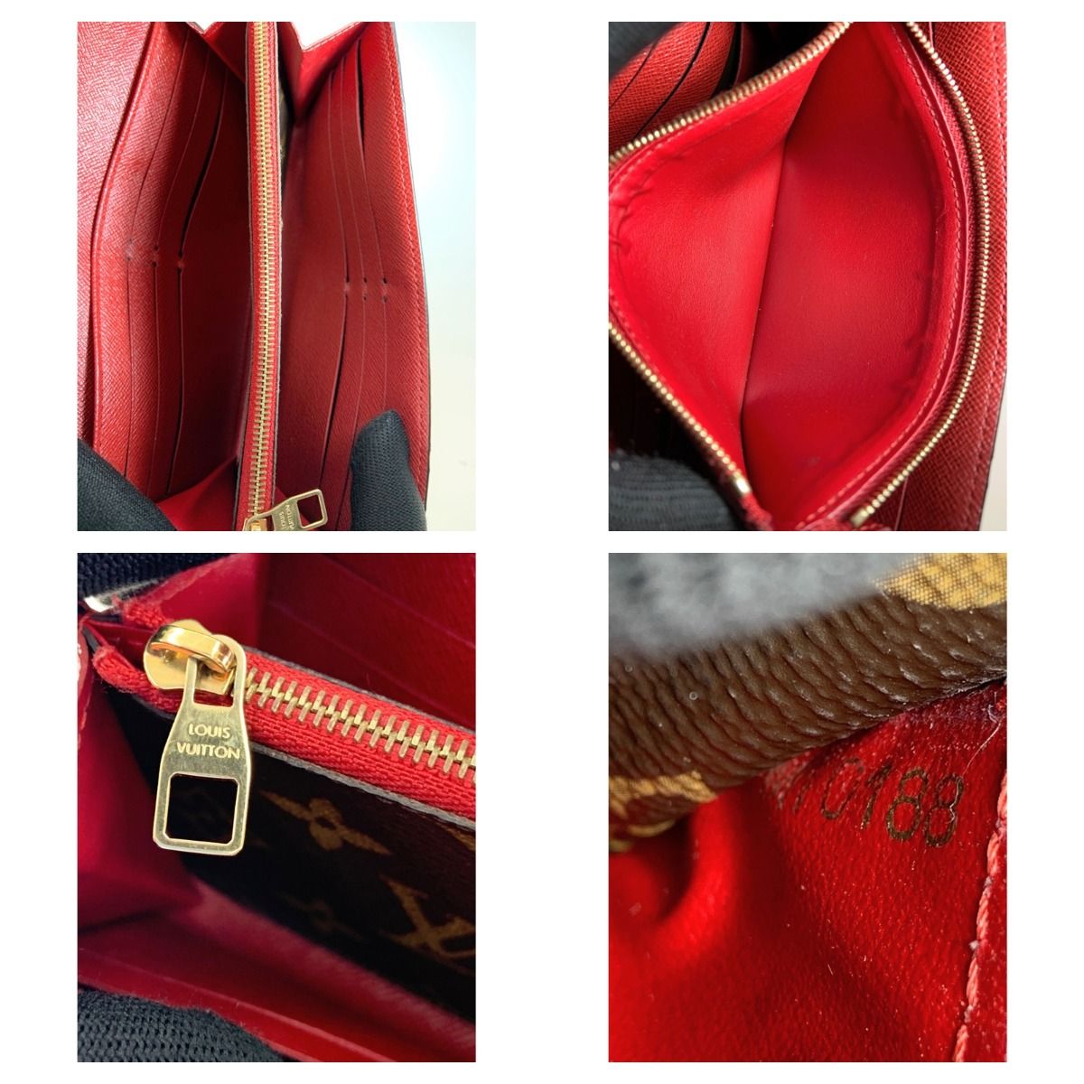 Louis Vuitton Monogram Portefeuille Sara Retiro Bifold Long Wallet M61184 Red