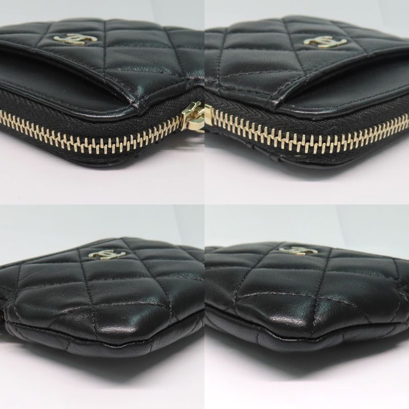 Chanel Classic Zip Coin Purse Ap2061 Black Lambskin Gdhardware