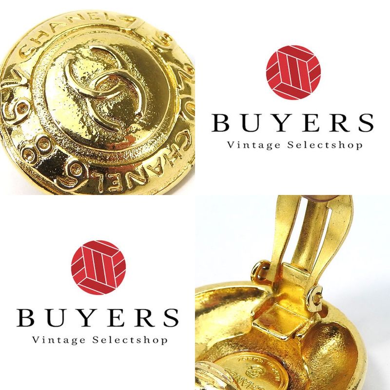 Chanel Earring Coco Mark Gold Plated GP Accessories Jewelry Small Fashionable