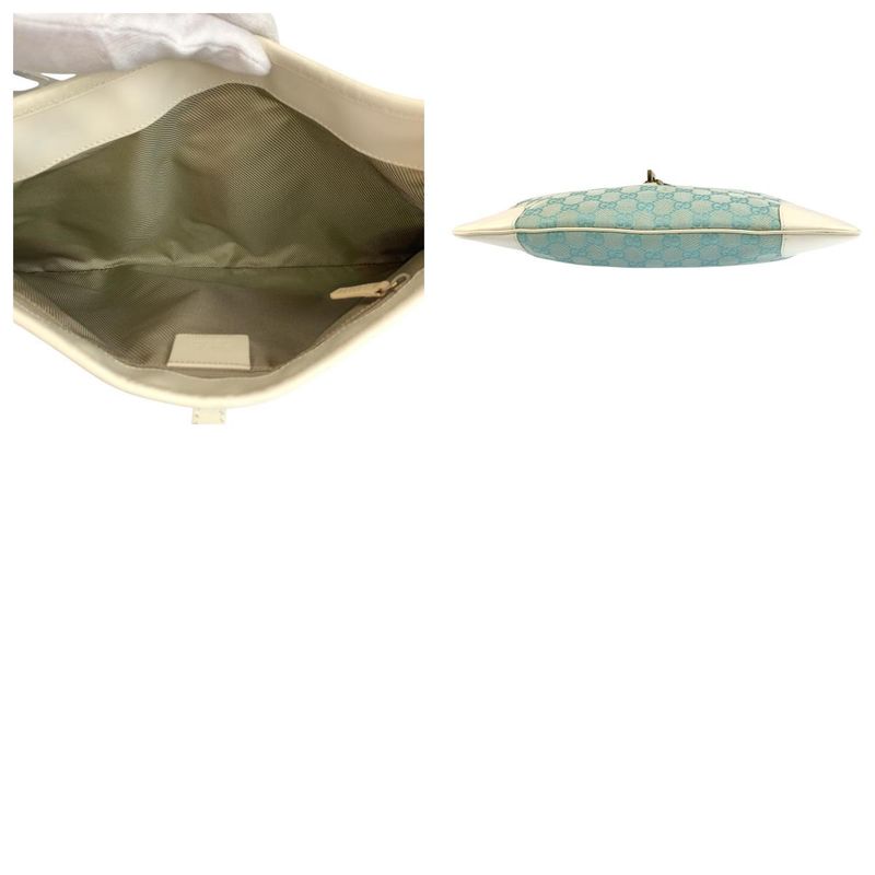 Gucci Jackie Light Blue GG Canvas/leather 001 4057 Hobo Shoulder Bag Women