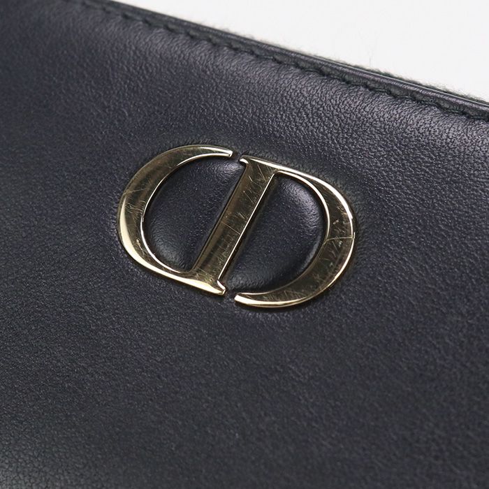 DIOR Zip Card Holder Coin Purse Calf Zip Card Holder Women's