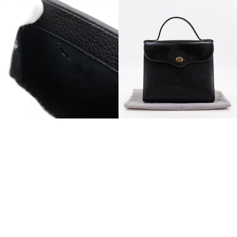 Dior Christian Dior CD Logo Vintage One Handle Calf Black Ladies Handbag