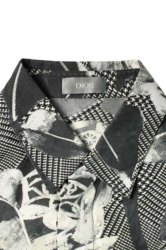 Dior 20SS 013c501e4796 Silk Long Sleeve Shirt With Floral Pattern Men's 37