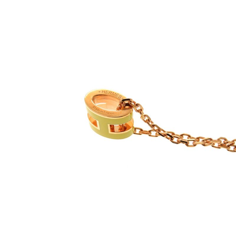 Hermes Mini Pop Ash H Yellow Rose Gold Hardware Necklace Accessories 1027 Hermes