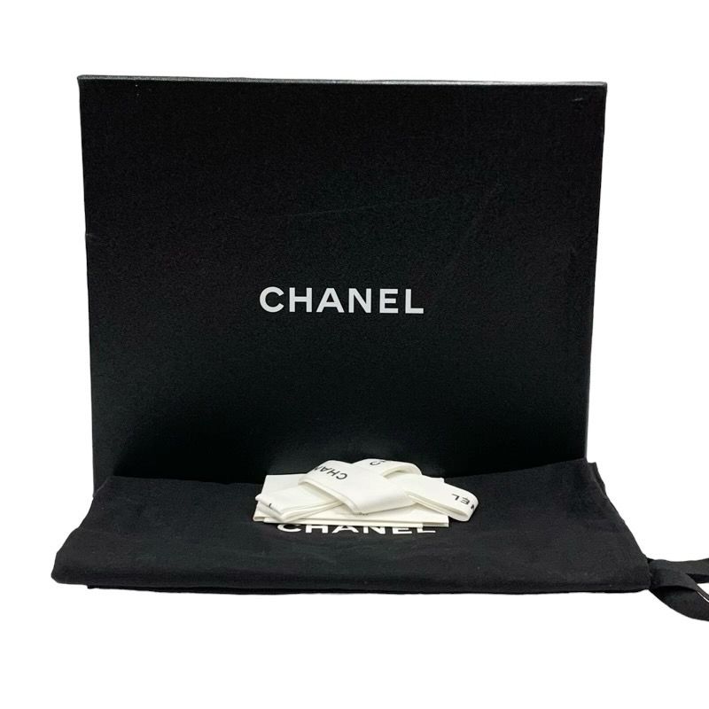 Chanel Loafer Leather Shoes Black Gold Coco Mark Chain Quilted Pearl