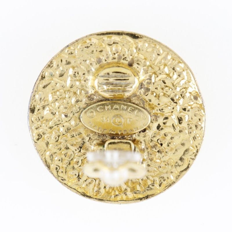 Chanel Matelasse Vintage Gold Plated 94P Ladies 30.2g Earrings