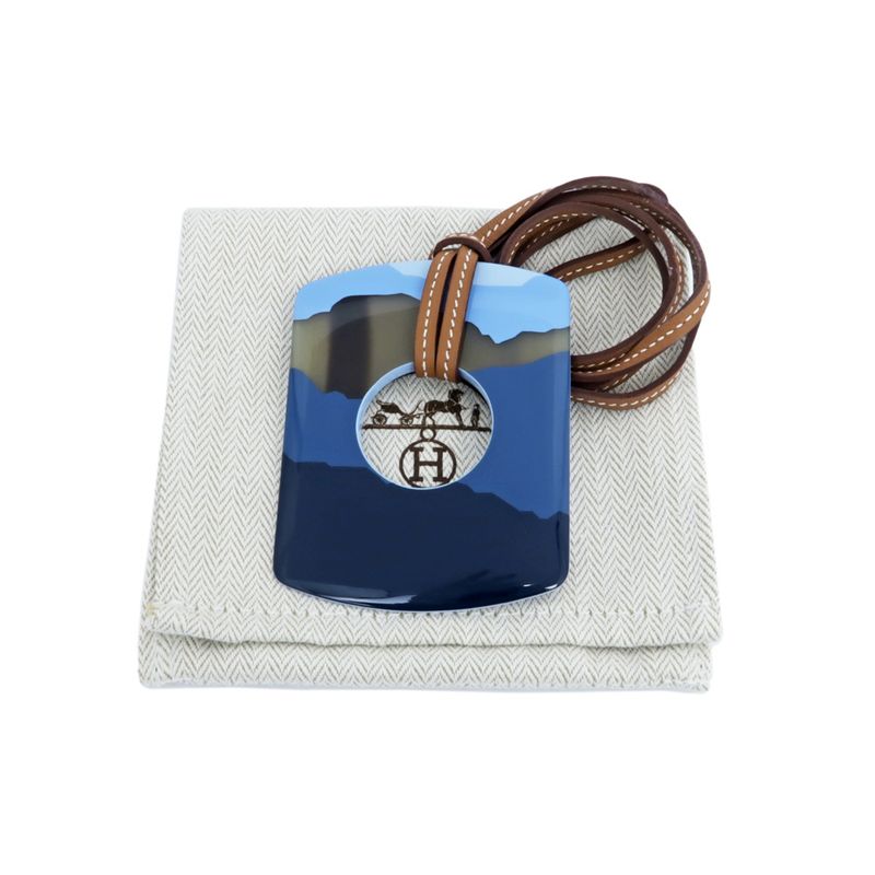 Hermes Necklace Dalva Sfumato Buffalo Horn Multicolor Blue Series