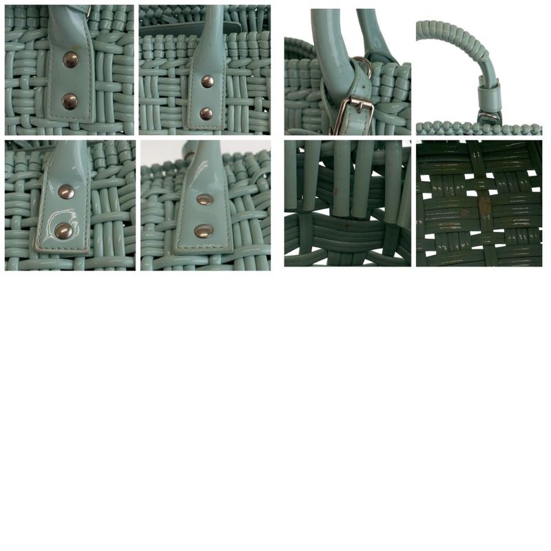 Balenciaga Enamel Basket Bistro XS Mint Green Silver Hardware 671342 Handbag