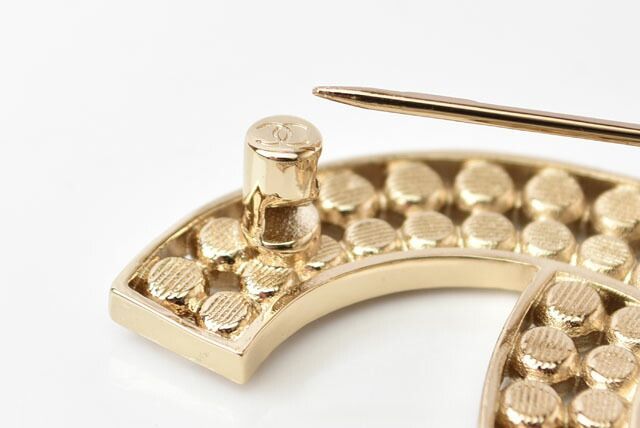 Chanel Brooch Chanel Pin Brooch Coco Mark Rhinestone Gold