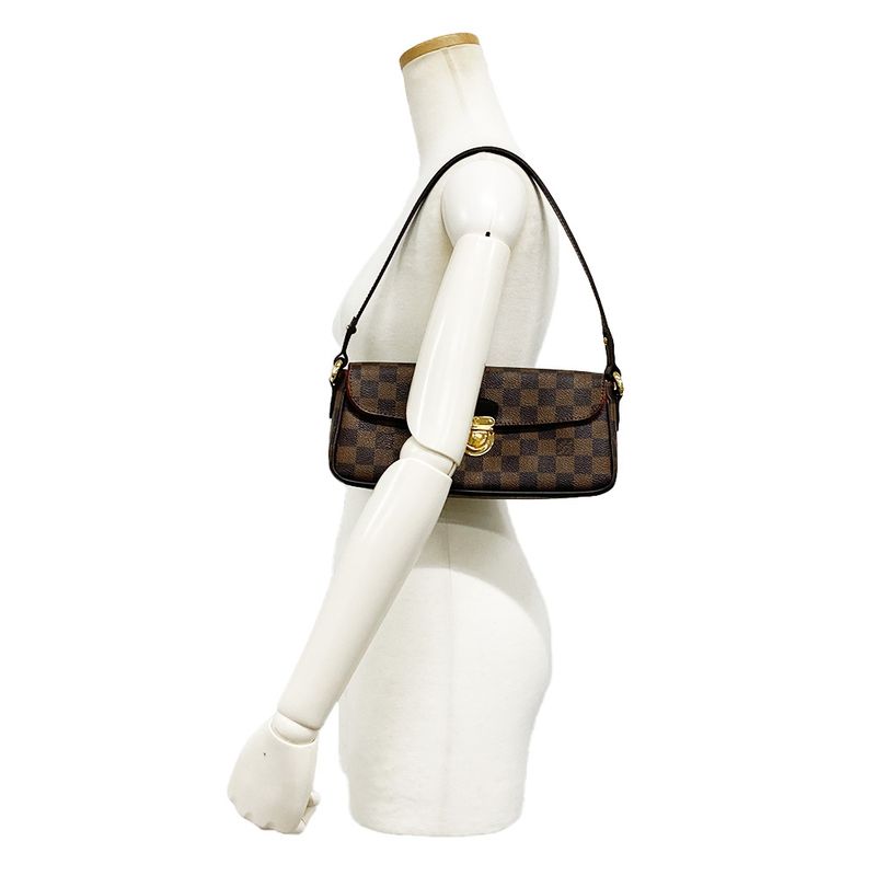 Louis Vuitton Ravello PM Shoulder Bag Damier Ebène N60007 Brown Gold Hardware