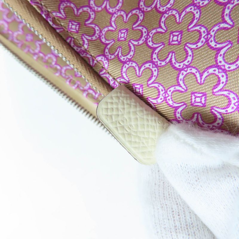 Hermes Azap Long Silk Inn Round Zipper Vaux Epson Nata Silver Hardware Long