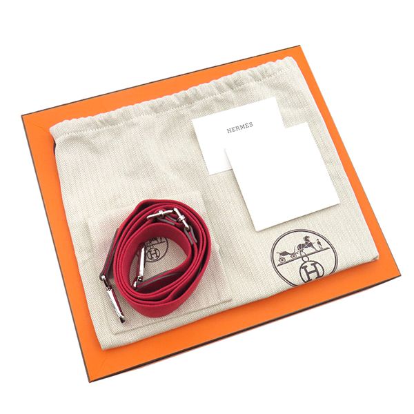 Hermes Shoulder Bag Evelyn 3 PM Taurillon Clemence Rouge Cazac Silver Hardware