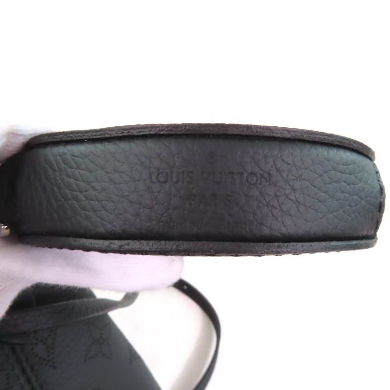 Louis Vuitton M57070 Bella Noir Black Mahina Leather 2way Shoulder Bag With