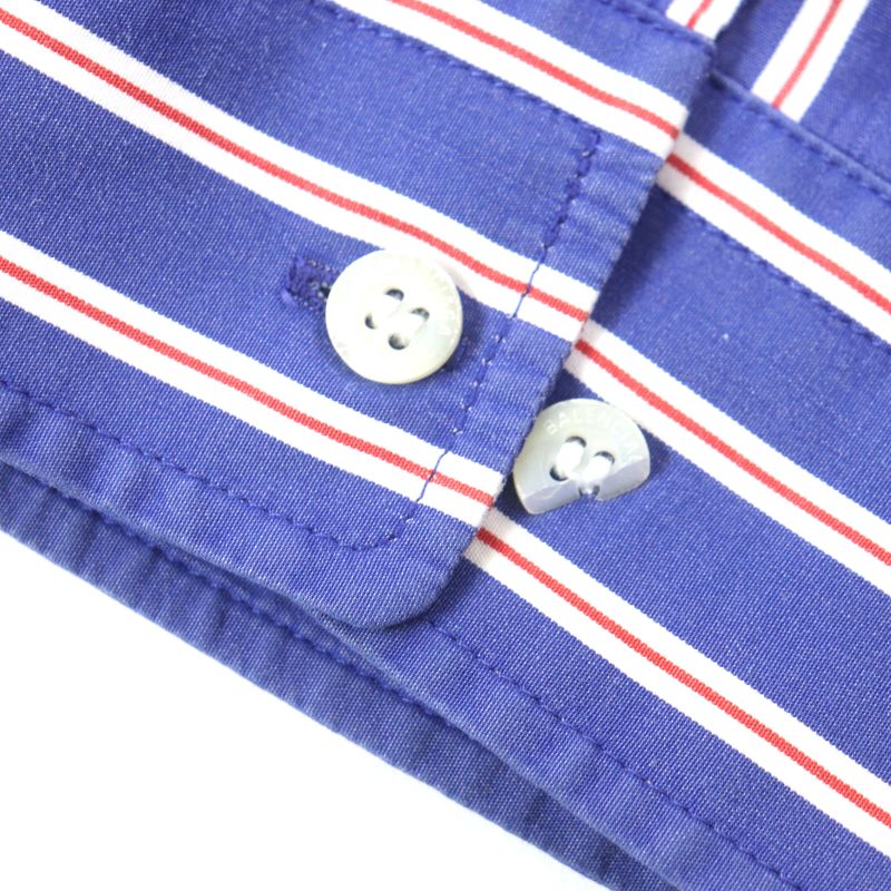 Balenciaga 21SS 642265 100% Cotton Stripe Logo Embroidery Oversized Long