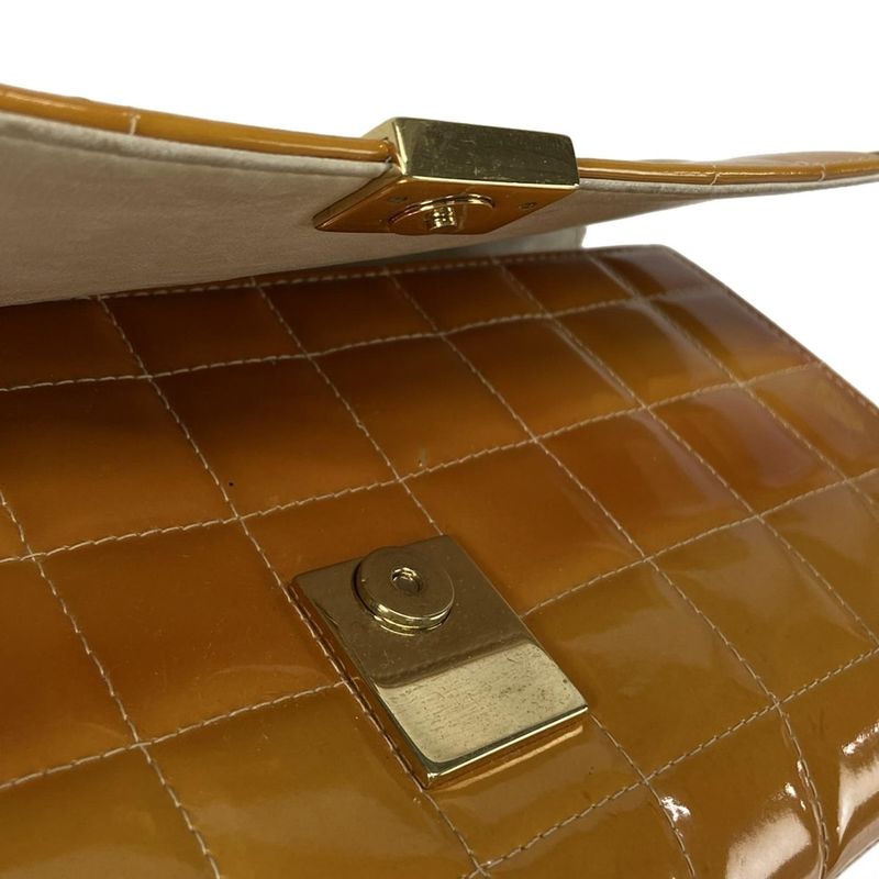 Chanel Shoulder Bag Choco Bar Light Brown Coco Mark/chain Shoulder Leather