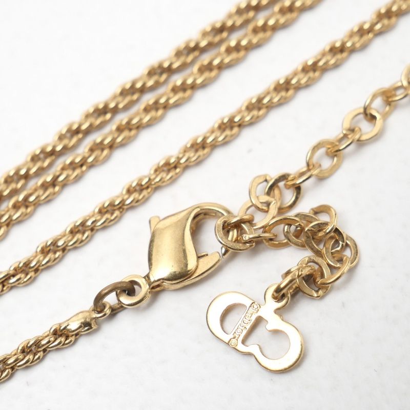 Christian DIOR Vintage Necklace CD Logo Bag Motif Old Dior 20250527 Ra4859
