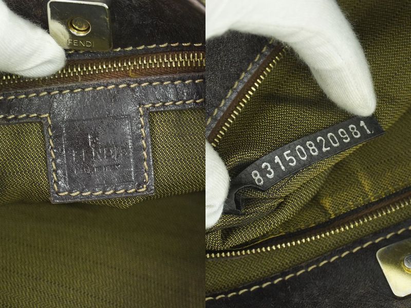 Authentic Fendi Zucca Shoulder Bag Canvas Brown Zucca Bag Pre-owned [follow-up