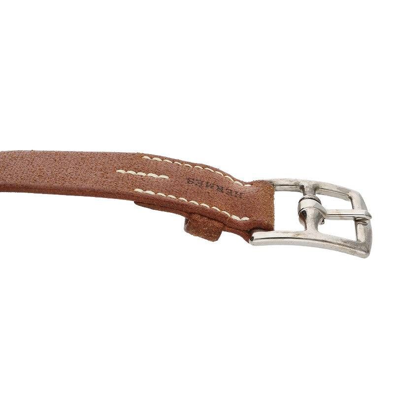Hermes Etrivière □H Engraved Svhardware Leather Bracelet Men's