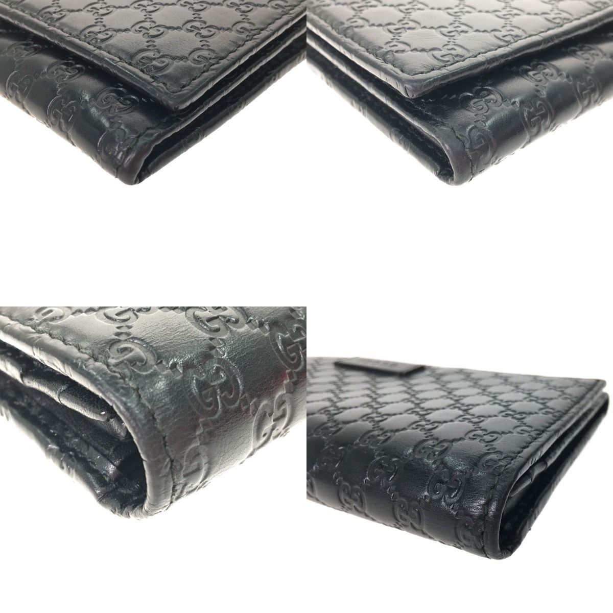 Gucci Men's Long Wallet Micro Gucci Guccissima GG 449396 Black