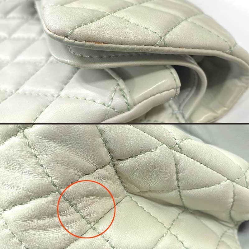 Chanel Matelasse 25 Chain Shoulder Bag W Flap Green