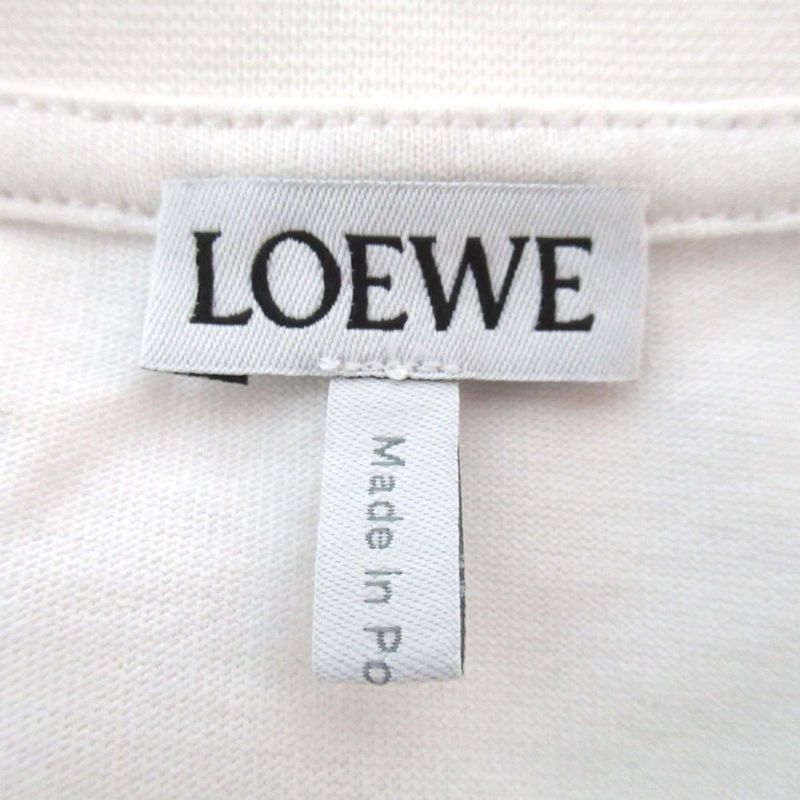 Loewe Anagram Embroidery Short Sleeve Short Sleeve T-Shirt Size L White Ladies
