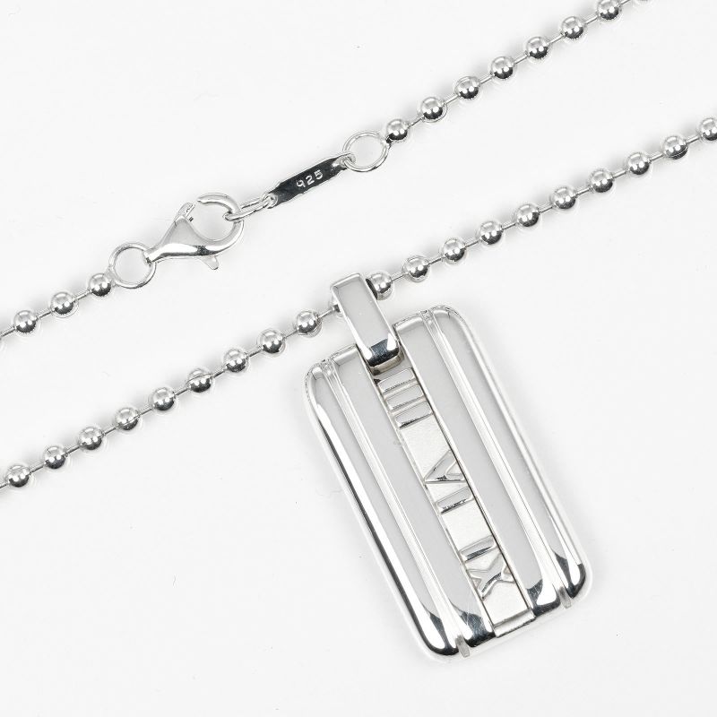 Tiffany & Co Atlas Bar Ball Chain Silver 925 Ladies 19.2g Necklace