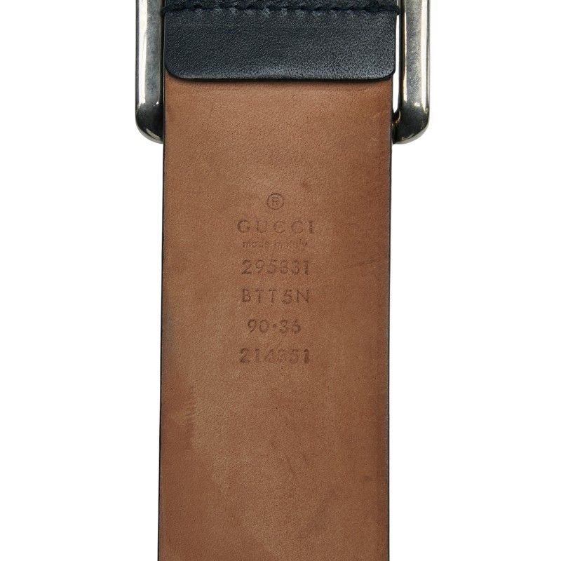 Gucci Sherry Line Belt Size: 90 36 295331 Navy Red Leather Men's Gucci