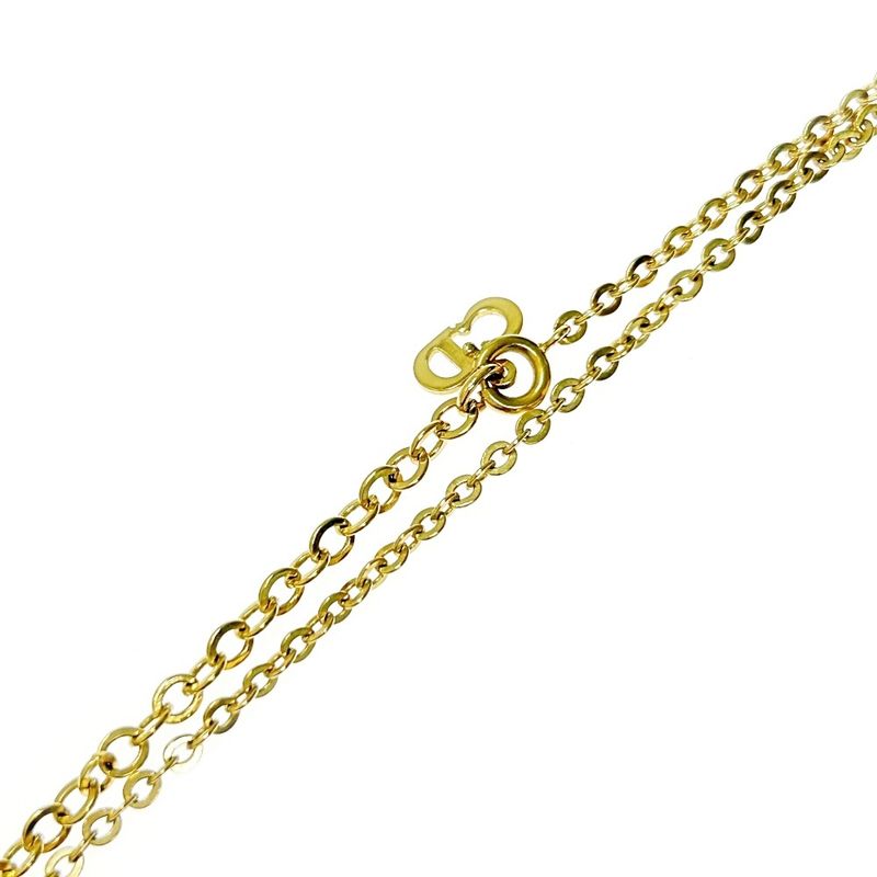 Christian Dior GP Dior Logo Oval Necklace Women's Gold 363000 Necklace
