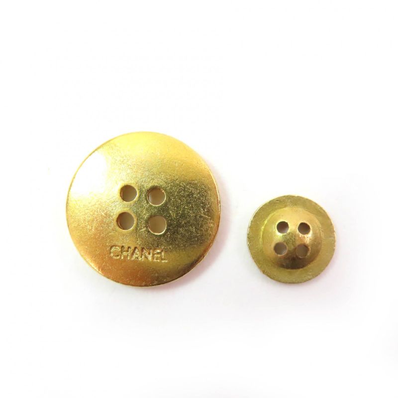 CHANEL Vintage Logo Button Metal Button Large And Small Set Of 14 Gold Ladies