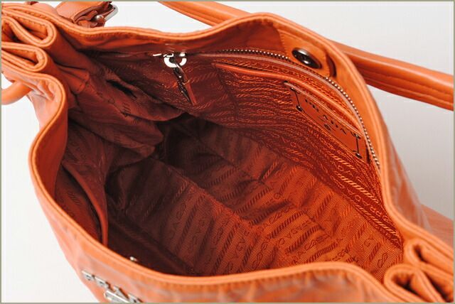 Prada Tote Shoulder Bag Prada Vintage Leather Light Orange