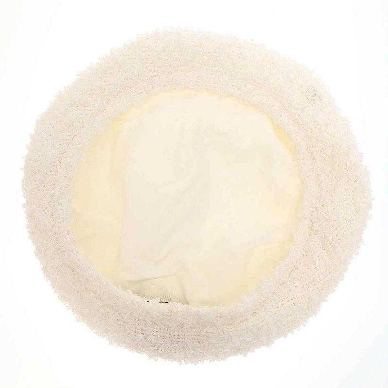 Chanel Coco Mark Tweed Beret White M