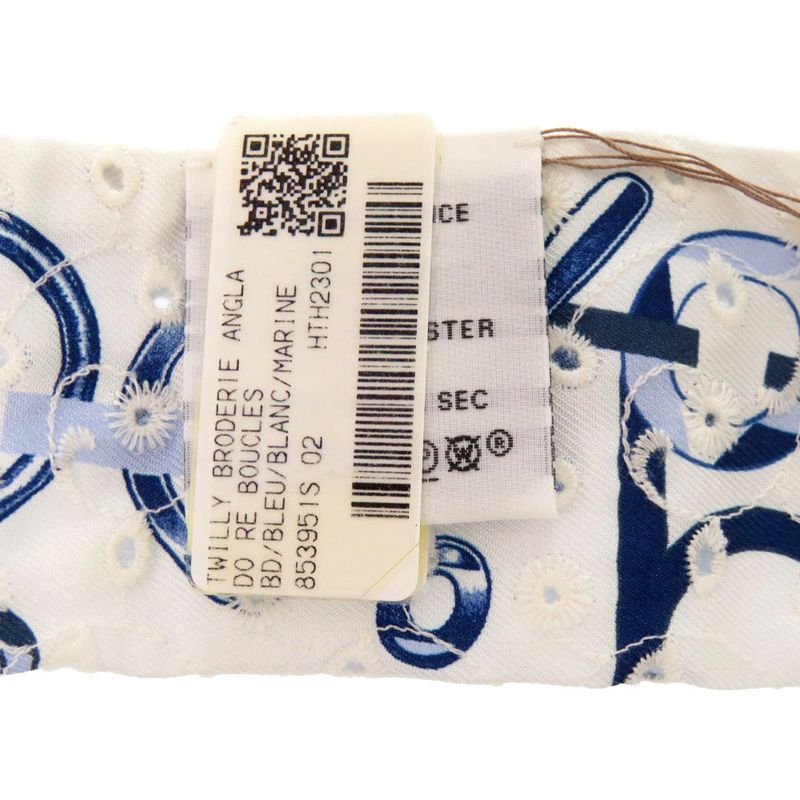 Hermes Twillie De L'ebookle Broderie Anglaise Silk Blue Scarf Blue 0146 Hermes